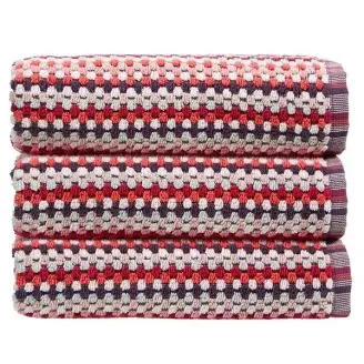 Carnaby Stripe Håndklæde Berry, 76x137 - 