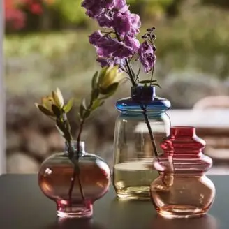 Bahne Glasvase i blå/gule nuancer - 