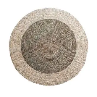Gulvtæppe Rund Jute Ø100 grøn - Kludetæpper og gulvtæpper