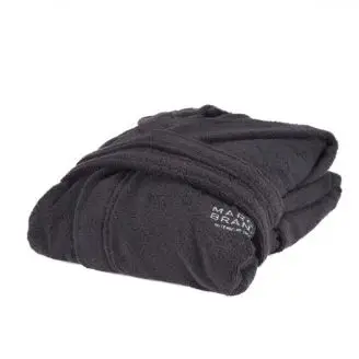 Margit Brandt Frottè Morgenkåbe Sort, L/XL - Morgenkåber og Kimonoer