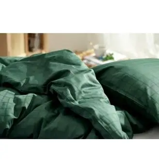 Södahl Sengesæt Clear Forest green 140x200 - Stribet Sengetøj