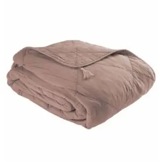 Sengetæppe lys kaffe, 2. sort - Sengetæpper