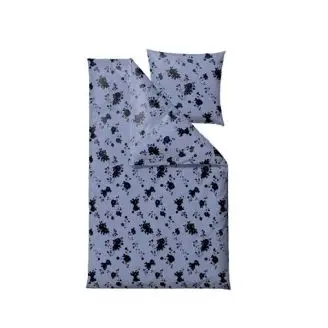 Södahl økologisk Sengetøj, Rose Sky Blue, 140x200 - Blomstret Sengetøj