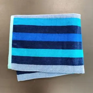 Strandhåndklæde - Blå strib 90x170 - Essenza