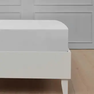 Boxlagen 90x200 - Bomuldssatin hvid - Lagner