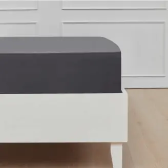 Boxlagen 90x200 - Bomuldssatin mørk grå - 