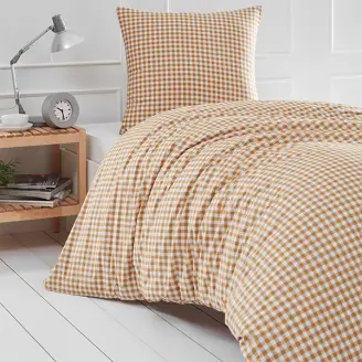 Byskagen Sengesæt - Tanja Golden 140x200cm - Stribet Sengetøj