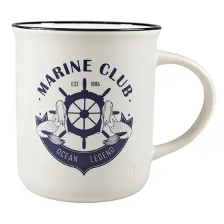 Krus - Maritimt design-Hvid - Stel