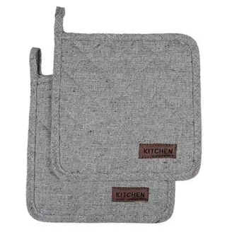 Grydelapper 2pk, Grå - Køkkentekstiler