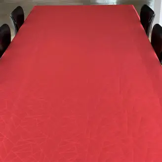 Tekstildug - Rød m. indfarvet mønster - 