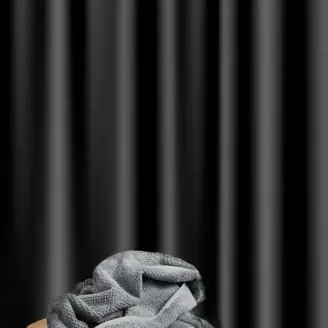 Badeforhæng - Pure Sort 180x200 - Bahne