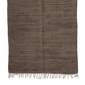 Bomuldstæppe m. frynser-Brun-60x90 - Gulvtæpper