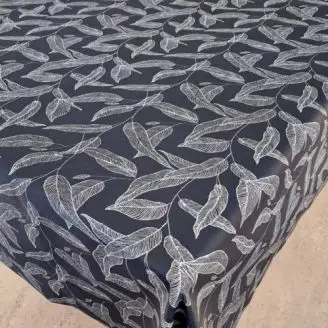 Bianca akryldug blå blad brd. 140cm - Akryldug og voksdug