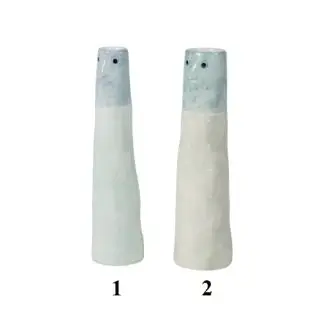 Keramikvase ansigt bred Grøn/grøn nr.2, 17cm. - Speedtsberg