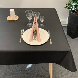 Akryldug sort med globus brd 140cm - Akryldug