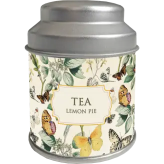 Tedåse med 5 tebreve Citrontærte/sommerfugl - Borddækning