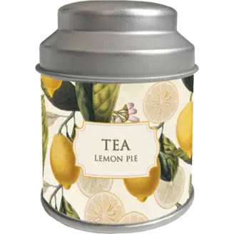 Tedåse med 5 tebreve Citrontærte/Citron - Borddækning