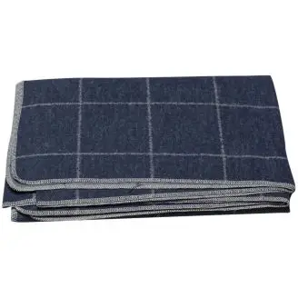 Silvretta Bomuldsplaid Blå/grå tern 140x200cm - Udeliv