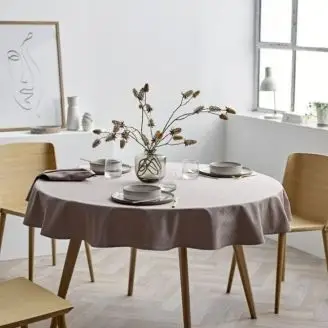 Damask dug Rund - Tiles Taupe DIA 160 cm - Køkken