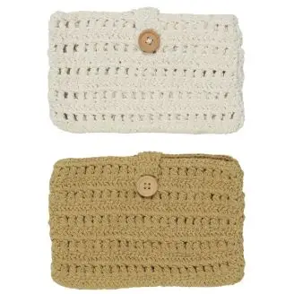 Hæklet pung - Hvid Bomuld 15x23 Cm - Brands