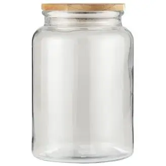 Opbevaringsglas M - Trælåg H: 23,5 Ø:16 Cm - Køkken