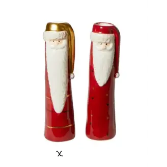 Keramik vase julemand m/ guld hue 4x15cm - Brands